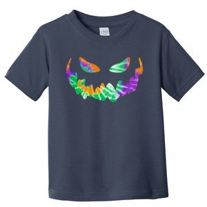 Halloween Pumpkin Green Orange Purple Tie Dye Face Toddler T-Shirt