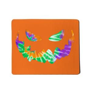 Halloween Pumpkin Green Orange Purple Tie Dye Face Mousepad