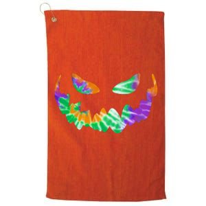 Halloween Pumpkin Green Orange Purple Tie Dye Face Platinum Collection Golf Towel