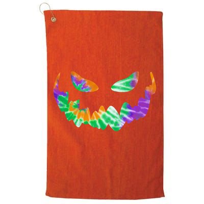 Halloween Pumpkin Green Orange Purple Tie Dye Face Golf Towel