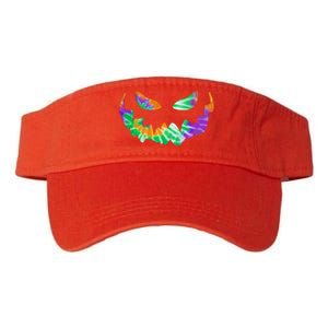 Halloween Pumpkin Green Orange Purple Tie Dye Face Valucap Bio-Washed Visor