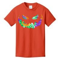 Halloween Pumpkin Green Orange Purple Tie Dye Face Kids T-Shirt