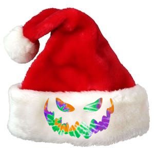 Halloween Pumpkin Green Orange Purple Tie Dye Face Premium Christmas Santa Hat