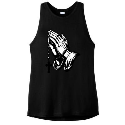 Hand Pray God Ladies PosiCharge Tri-Blend Wicking Tank