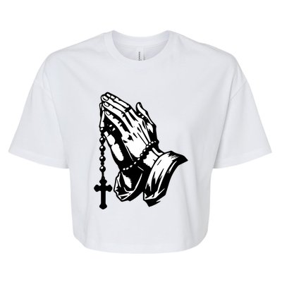 Hand Pray God Bella+Canvas Jersey Crop Tee