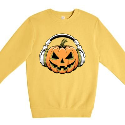 Halloween Pumpkin Gaming Gamers Gift Premium Crewneck Sweatshirt