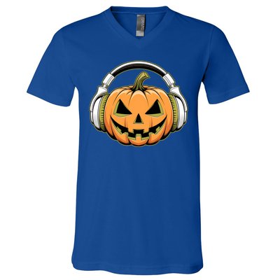 Halloween Pumpkin Gaming Gamers Gift V-Neck T-Shirt