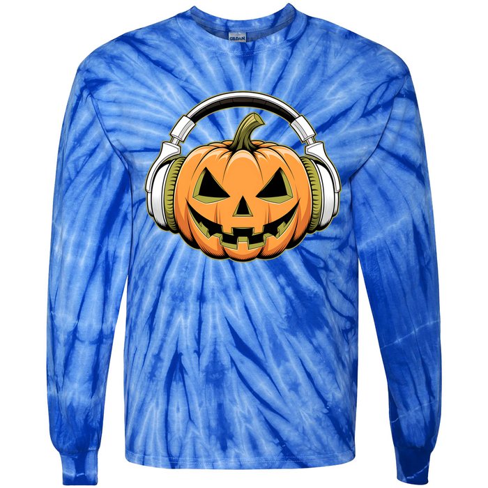 Halloween Pumpkin Gaming Gamers Gift Tie-Dye Long Sleeve Shirt