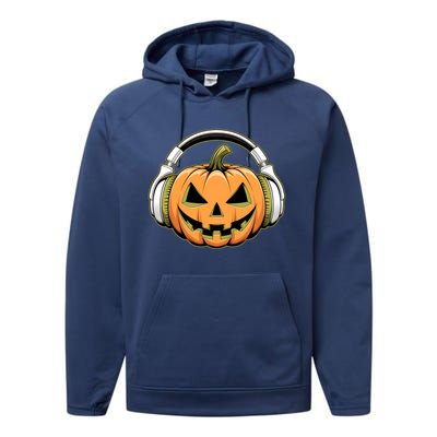 Halloween Pumpkin Gaming Gamers Gift Performance Fleece Hoodie