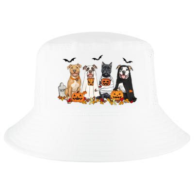 Halloween Pitbull Ghost Dogs Lover Cool Comfort Performance Bucket Hat