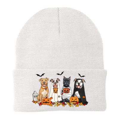 Halloween Pitbull Ghost Dogs Lover Knit Cap Winter Beanie