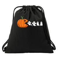 Halloween Pumpkin Ghost Tees For Funny Gamer Drawstring Bag