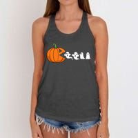 Halloween Pumpkin Ghost Tees For Funny Gamer Women's Knotted Racerback Tank