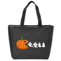 Halloween Pumpkin Ghost Tees For Funny Gamer Zip Tote Bag