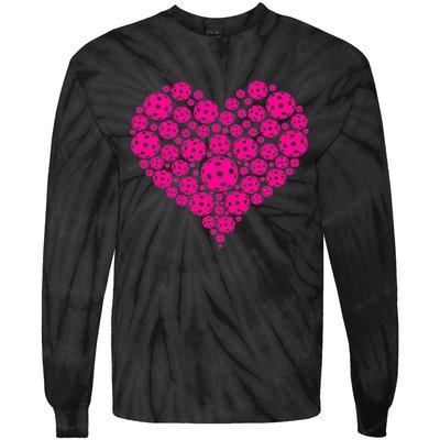 Heart Pickleball Game Marker Players Pickleball Tie-Dye Long Sleeve Shirt