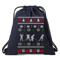 Hockey Player Gift For Christmas Drawstring Bag