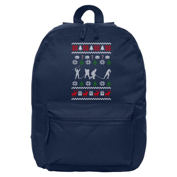 Hockey Player Gift For Christmas 16 in Basic Backpack