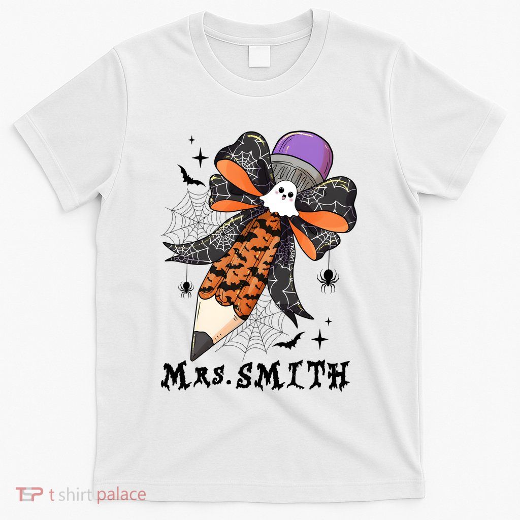 Halloween Pencil Ghost Teacher Life T-Shirt