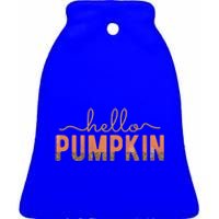 Hello Pumpkin Gift Ceramic Bell Ornament