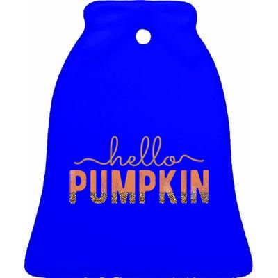 Hello Pumpkin Gift Ceramic Bell Ornament