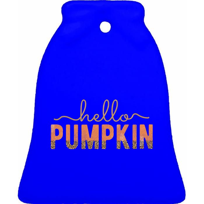 Hello Pumpkin Gift Ceramic Bell Ornament