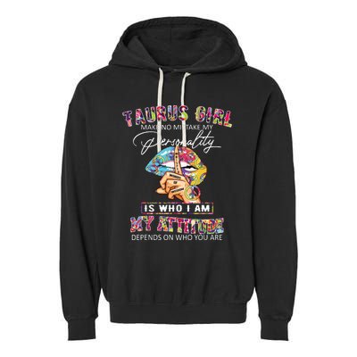 Hippie Peace Girl Taurus Girl Birthday Taurus Birthday Garment-Dyed Fleece Hoodie