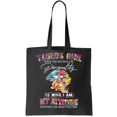 Hippie Peace Girl Taurus Girl Birthday Taurus Birthday Tote Bag