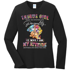 Hippie Peace Girl Taurus Girl Birthday Taurus Birthday Ladies Long Sleeve Shirt