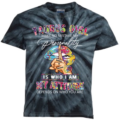 Hippie Peace Girl Taurus Girl Birthday Taurus Birthday Kids Tie-Dye T-Shirt