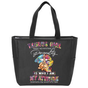 Hippie Peace Girl Taurus Girl Birthday Taurus Birthday Zip Tote Bag