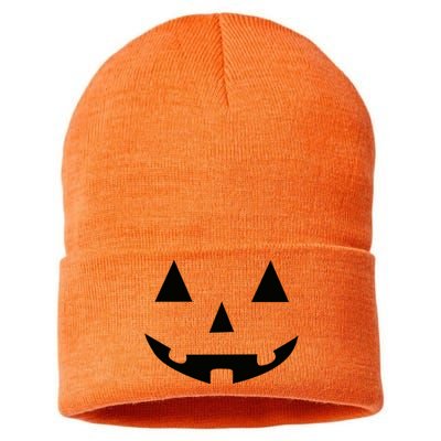 Halloween Pumpkin Sustainable Knit Beanie