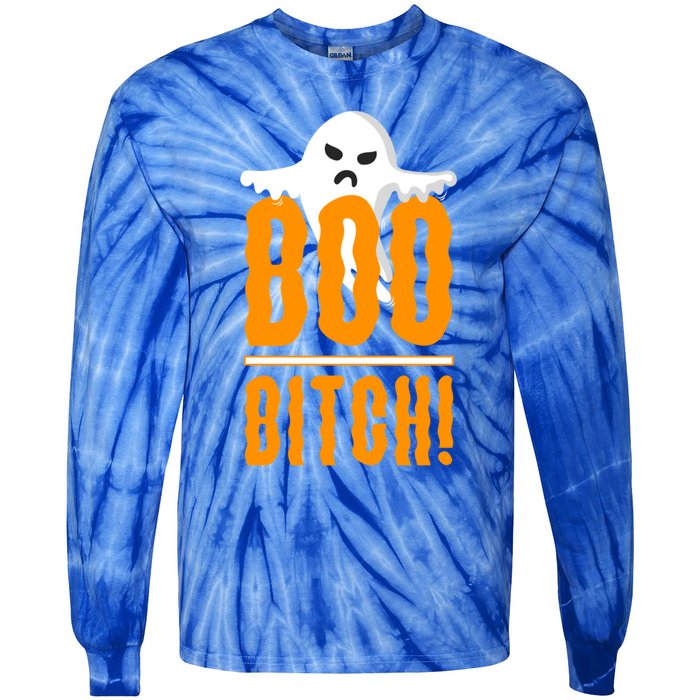 Halloween Party Humor Boo Bitch Ghost Holiday Sayings Gift Tie-Dye Long Sleeve Shirt