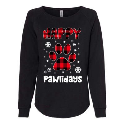 Happy Pawlidays Womens California Wash Sweatshirt