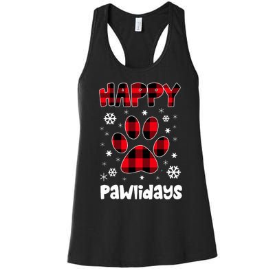 Happy Pawlidays Women's Racerback Tank