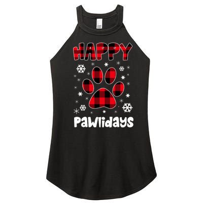 Happy Pawlidays Women’s Perfect Tri Rocker Tank