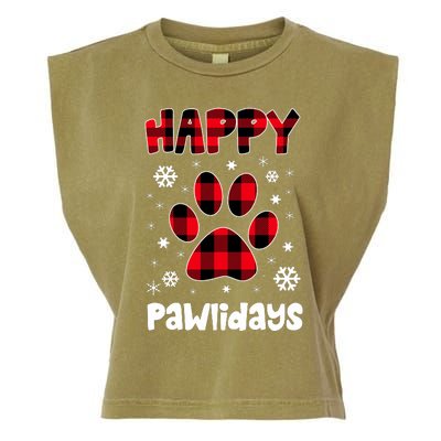 Happy Pawlidays Garment-Dyed Women's Muscle Tee