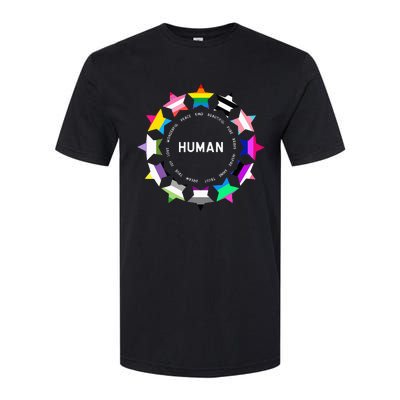 Human Pride Human Lgbtq Flag Softstyle® CVC T-Shirt