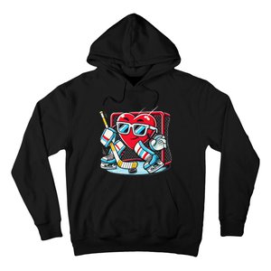 Heart Playing Hockey Goalie ValentineS Day Gift Hoodie