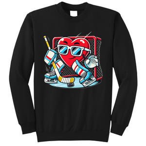 Heart Playing Hockey Goalie ValentineS Day Gift Sweatshirt