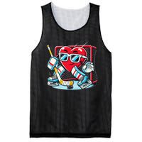 Heart Playing Hockey Goalie ValentineS Day Gift Mesh Reversible Basketball Jersey Tank