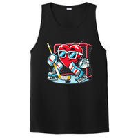 Heart Playing Hockey Goalie ValentineS Day Gift PosiCharge Competitor Tank