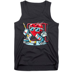 Heart Playing Hockey Goalie ValentineS Day Gift Tank Top