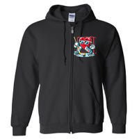 Heart Playing Hockey Goalie ValentineS Day Gift Full Zip Hoodie