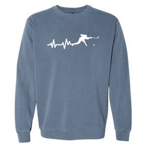 Hockey Player Heartbeat Ice Hockey Gift Garment-Dyed Sweatshirt