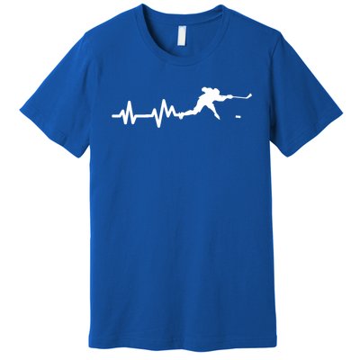 Hockey Player Heartbeat Ice Hockey Gift Premium T-Shirt