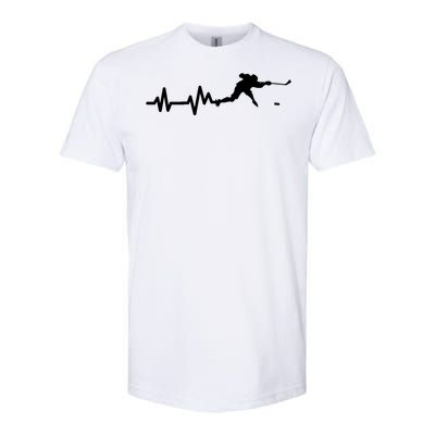 Hockey Player Heartbeat Ice Hockey Gift Softstyle CVC T-Shirt