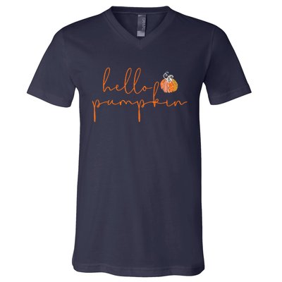 Hello Pumpkin V-Neck T-Shirt