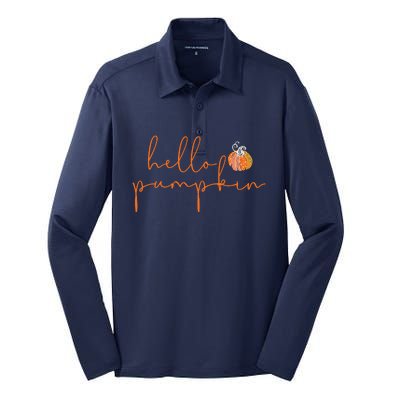 Hello Pumpkin Silk Touch Performance Long Sleeve Polo