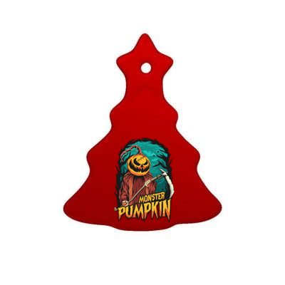 Halloween Pumpkins Ceramic Tree Ornament