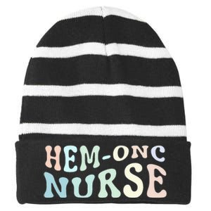 Hematology/Oncology Pediatric Hem/Onc RN Nurse Appreciation Striped Beanie with Solid Band